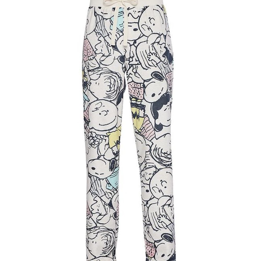 peanuts snoopy charlie brown sueded fleece pajama pants